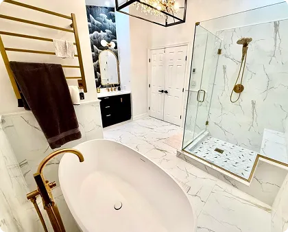 Bathroom remodeling with double vanity in Maryland
